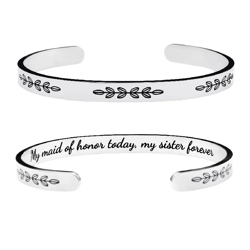 engraved bracelet for son-My maid of honor today, my sister forever