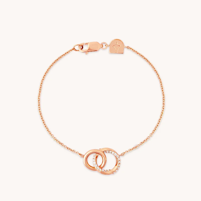 adjustable bracelet for women-Orbit Crystal Bracelet in Rose Gold