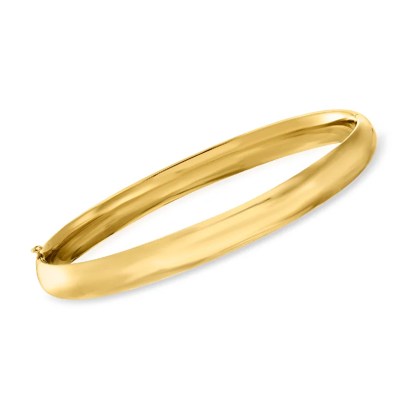 colorful friendship bracelet-Ross-Simons 14kt Yellow Gold Polished Bangle Bracelet