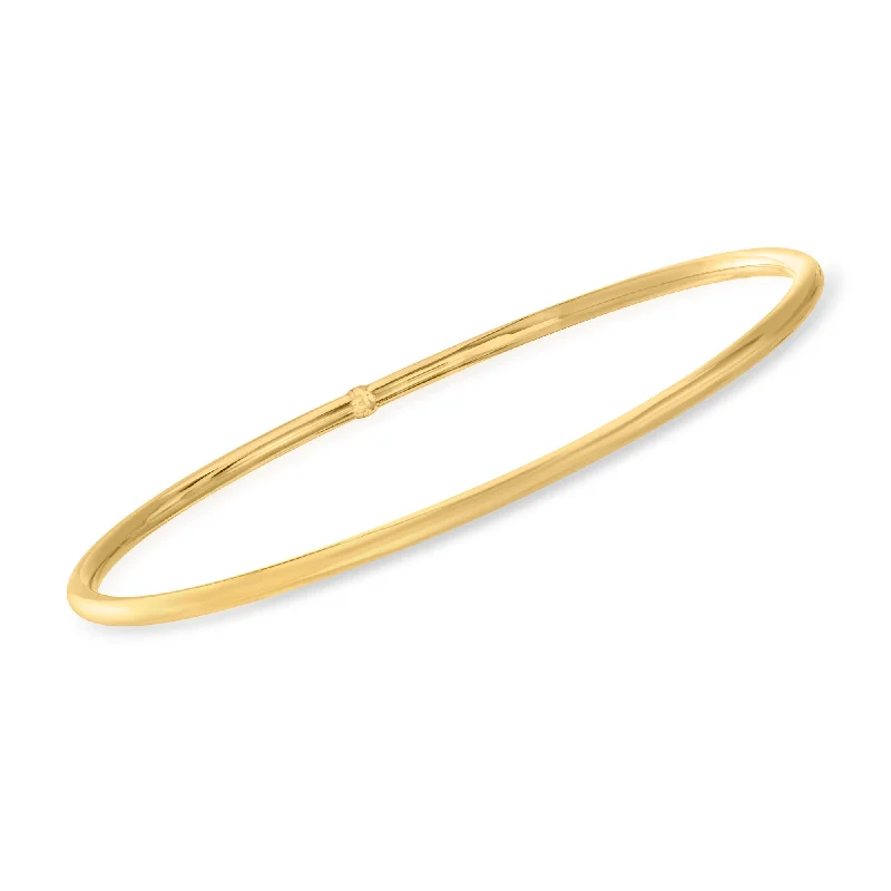 adjustable cuff bracelet-Ross-Simons Italian 14kt Yellow Gold Polished Bangle Bracelet