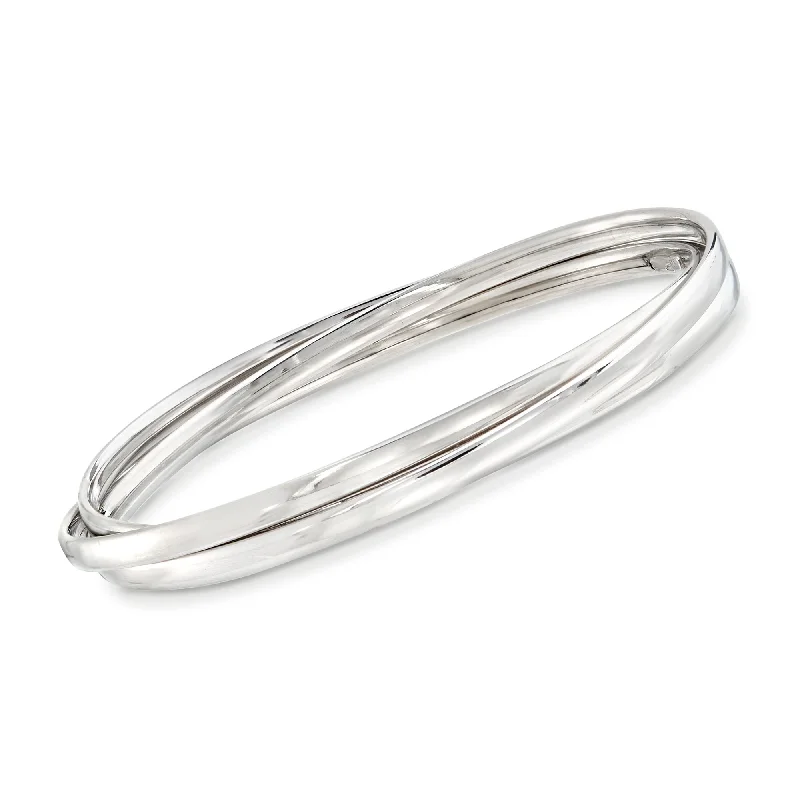 sterling silver bracelet-Ross-Simons Italian Sterling Silver Rolling Bangle Bracelet