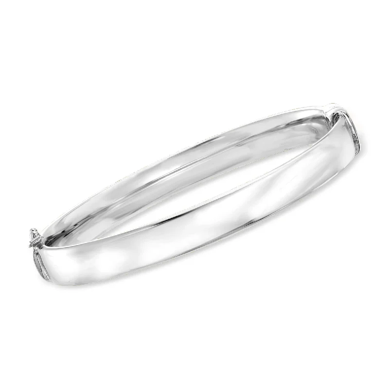 gold bracelet for wedding-Ross-Simons Sterling Silver Polished Bangle Bracelet