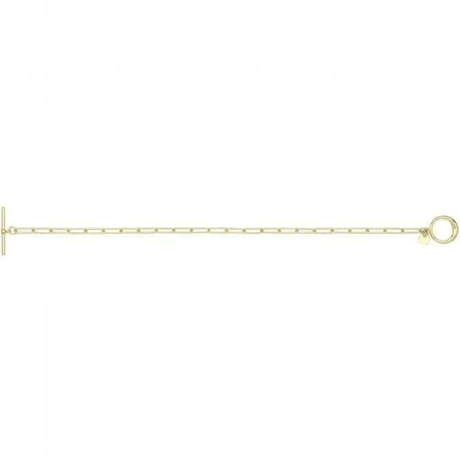 adjustable charm bracelet-Acotis Silver Gold Plated Paperclip Link Bracelet G2704GP