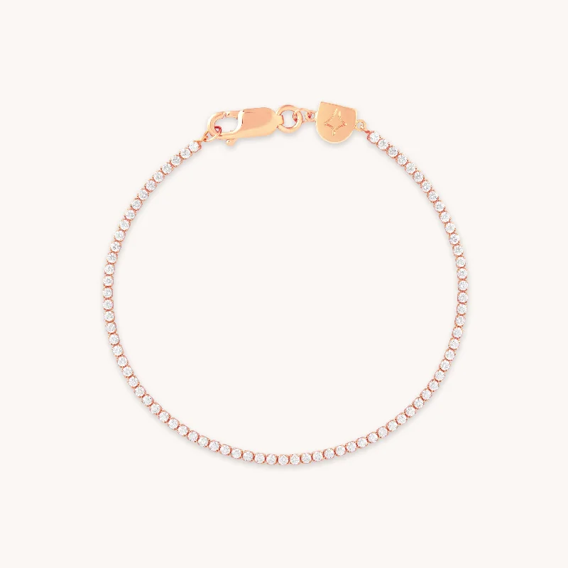 men’s braided bracelet-Tennis Chain Bracelet in Rose Gold