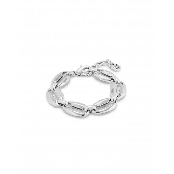 friendship bracelet ideas-Merci Silver Plated Medium Oval Links Bracelet PUL2408MTL000