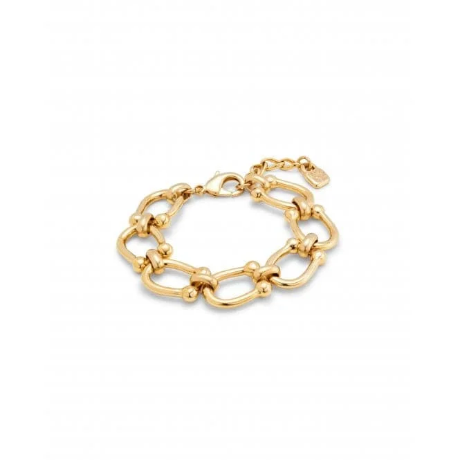 gold chain bracelet for men-Serotonin 18k Gold-Plated Medium Oval Links Bracelet PUL2421ORO000