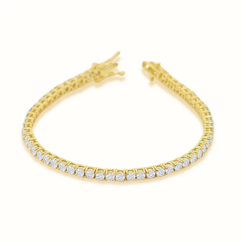 handmade gemstone bracelet-Women's Vermeil Diamond Buttercup Tennis Bracelet