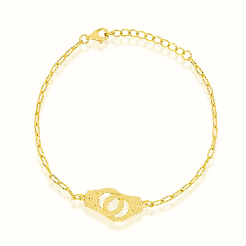 charm bracelet with family symbols-Women's Vermeil Mini Handcuffs Bracelet