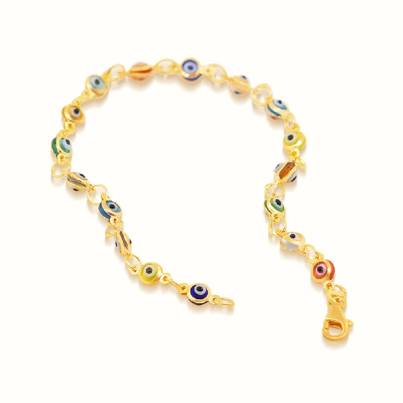 modern bracelet design-Women's Vermeil Multi Color Evil Eye Bracelet