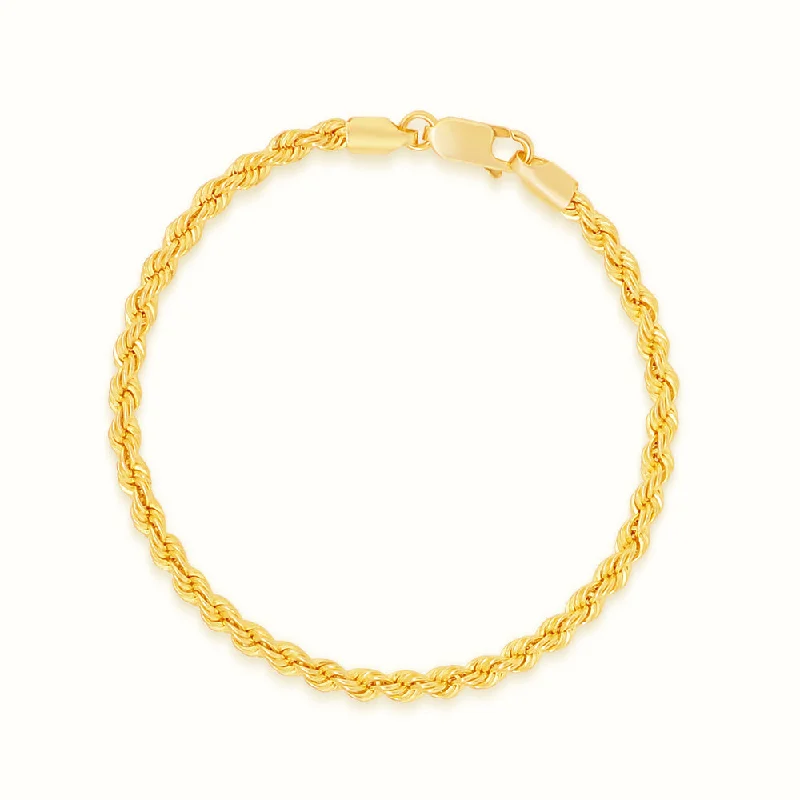 romantic bracelet for her-Women's Vermeil Rope Bracelet 6mm