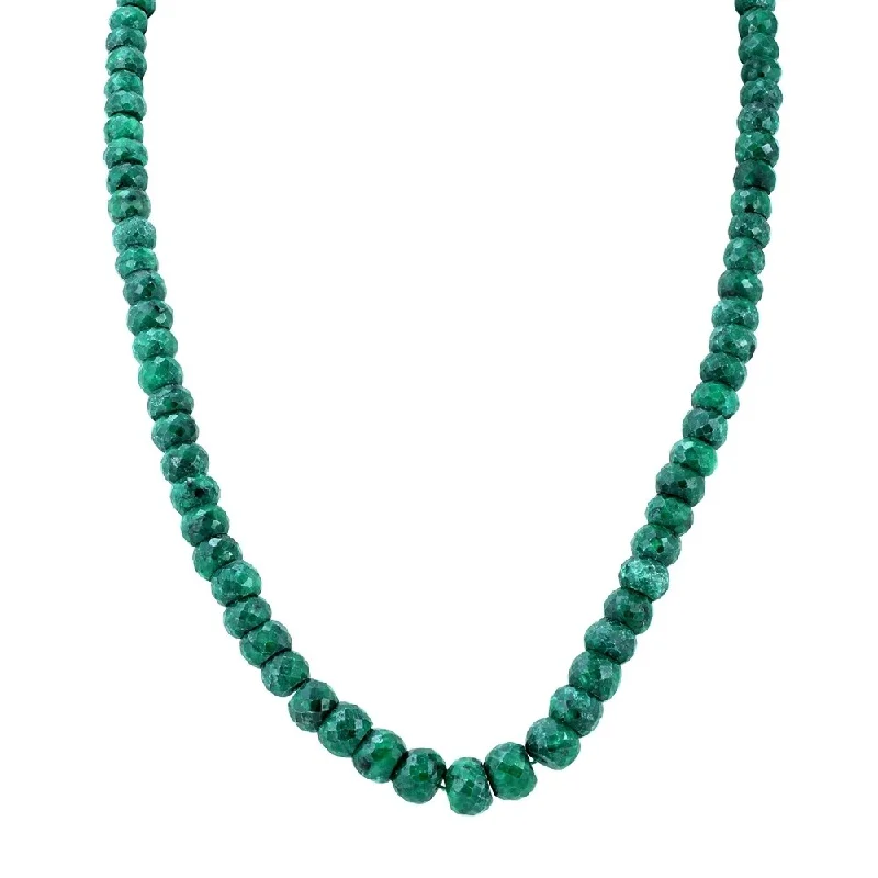 wedding necklace for bride -All Natural Genuine 300 Carat Emerald Necklace with Sterling Silver Clasp