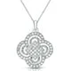 fashion statement necklace -Auriya 1/4ct TDW Clover Shaped Pave Diamond Necklace 14k White Gold (G-H, I1-I2)