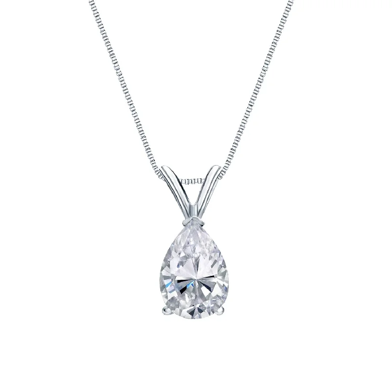 minimalist bar necklace -Auriya 1/4ctw Pear-cut Diamond Solitaire Necklace 14k Gold (G-H, VS1-VS2)