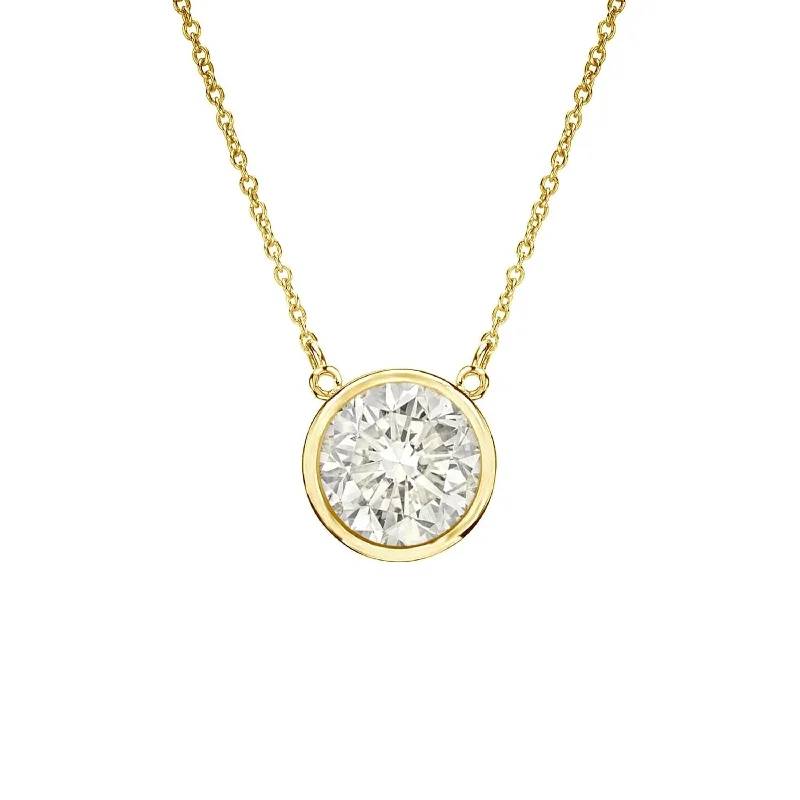 inspirational quote necklace -Auriya 14k Gold 1/2ctw Round Solitaire Diamond Necklace (J-K, I1-I2)