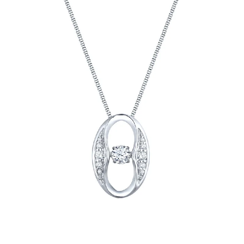 oval pendant necklace -Auriya 14k Gold 1/4ct TDW 'Dancing Stone' Moving Diamond Necklace (H-I, I1-I2)