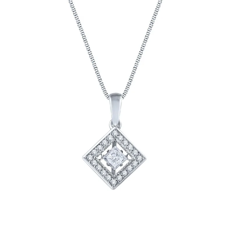 infinity chain necklace -Auriya 14k White Gold 1/2ct TDW Dancing Diamond Pendant Necklace