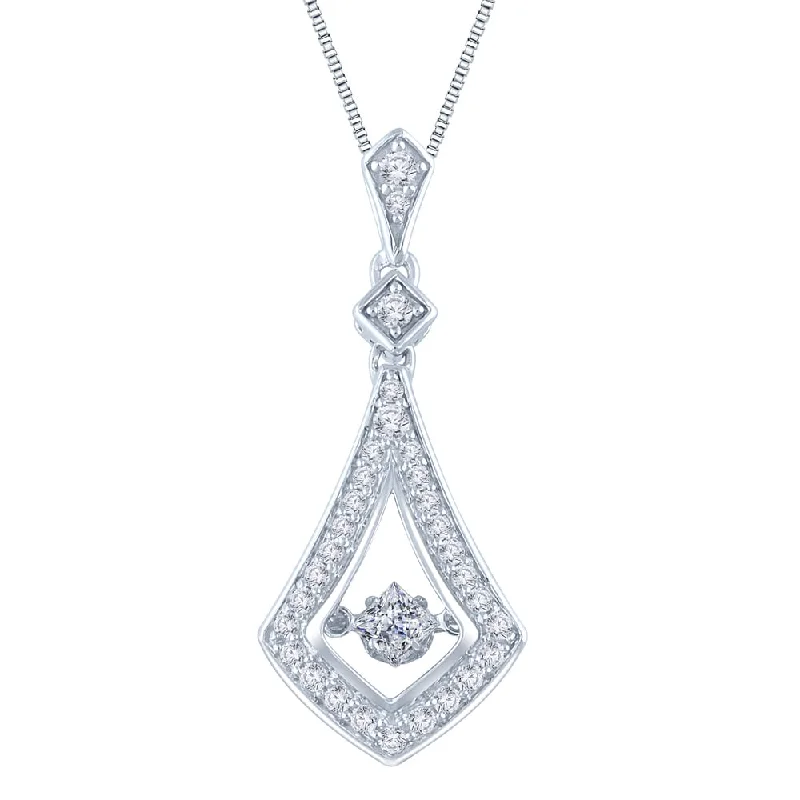 vintage pendant necklace -Auriya 14k White Gold 1/2ct TDW Dancing Princess-cut Diamond Pendant Necklace