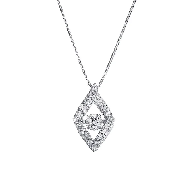 custom charm necklace -Auriya 14k White Gold 1/2ct TDW 'Dancing Stone' Diamond Necklace (G-H, I1-I2)