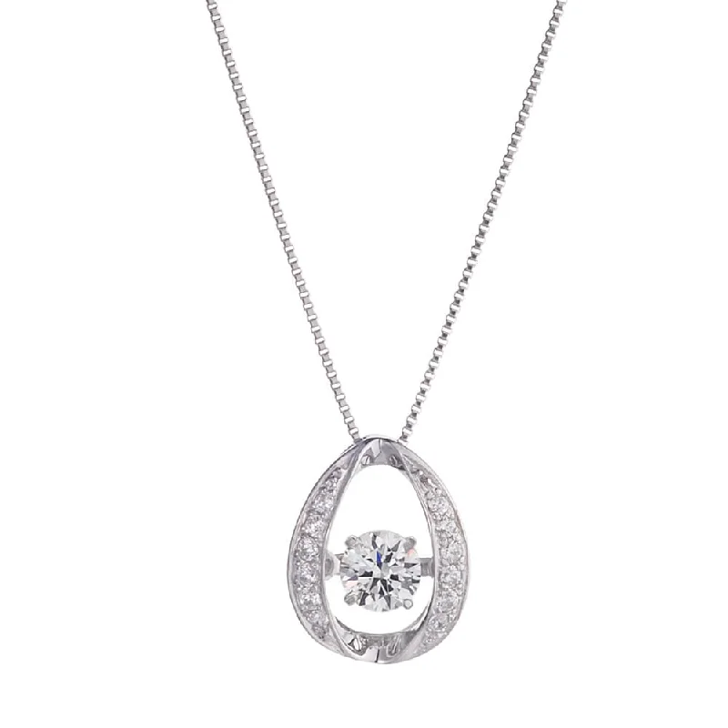 silver statement necklace -Auriya 14k White Gold 1/3ct TDW Dancing-Stone Diamond Necklace