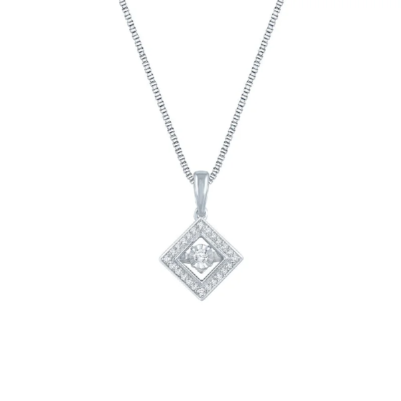 love knot necklace -Auriya 14k White Gold 1/5ct TDW Dancing Stone Diamond Necklace (H-I, I1-I2)