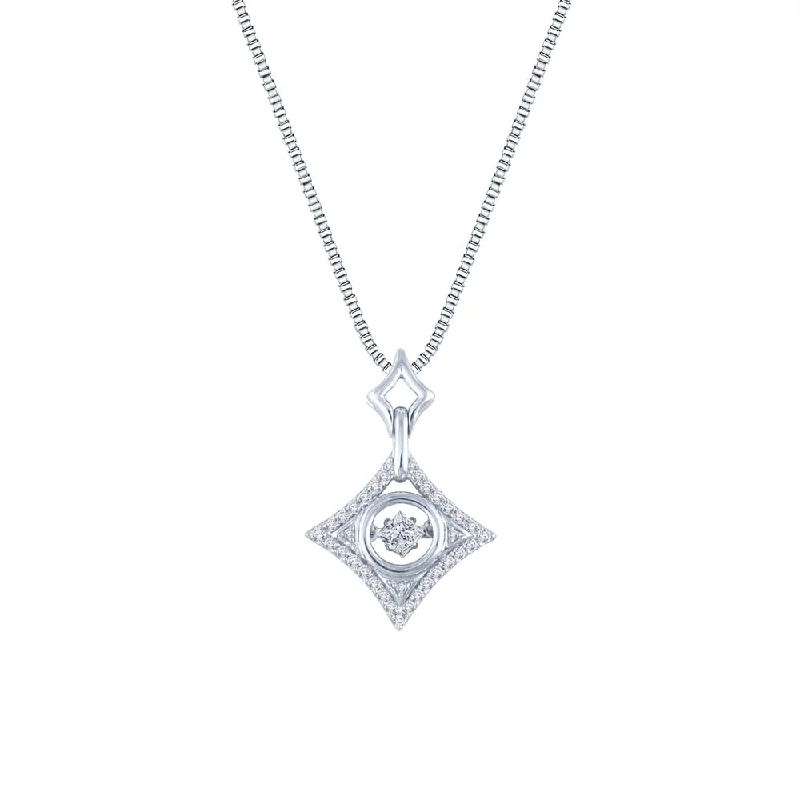 layered silver necklace -Auriya 14k White Gold 2/5ct TDW Dancing Stone Diamond Necklace