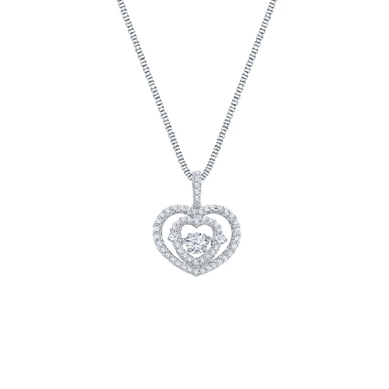 tree of life necklace -Auriya 14k White Gold 3/4ct TDW Dancing Stone Diamond Heart Necklace (H-I, I1-I2)