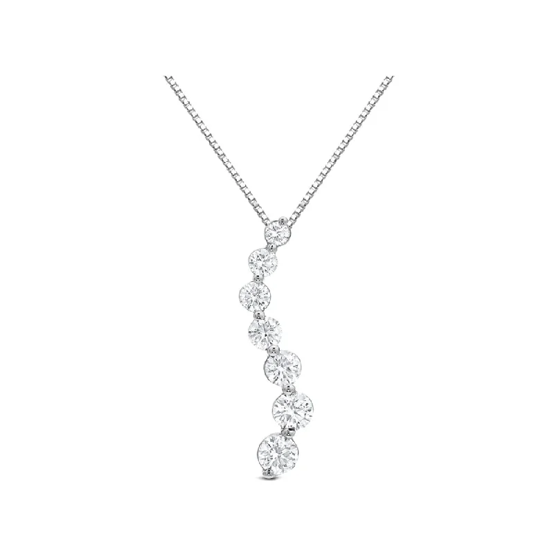 boho style necklace -Auriya Curved 7-Stone Diamond Journey Necklace 3/4ct TDW 14k Gold (J-K, I1-I2)