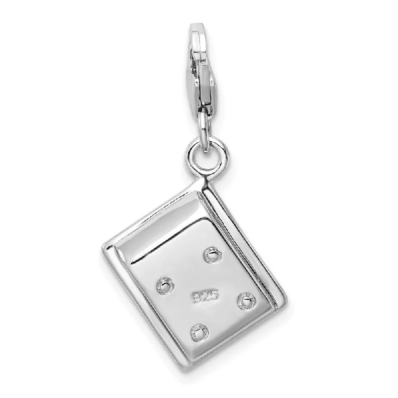 simple choker necklace -Diamond2Deal 925 Sterling Silver 3-D Enameled Calculator Lobster Clasp Pendant (L- 38 mm, W- 16 mm)