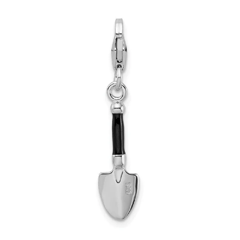 rose gold necklace women -Diamond2Deal 925 Sterling Silver 3-D Enameled Garden Trowel Lobster Clasp Pendant (L- 39 mm, W- 6 mm)