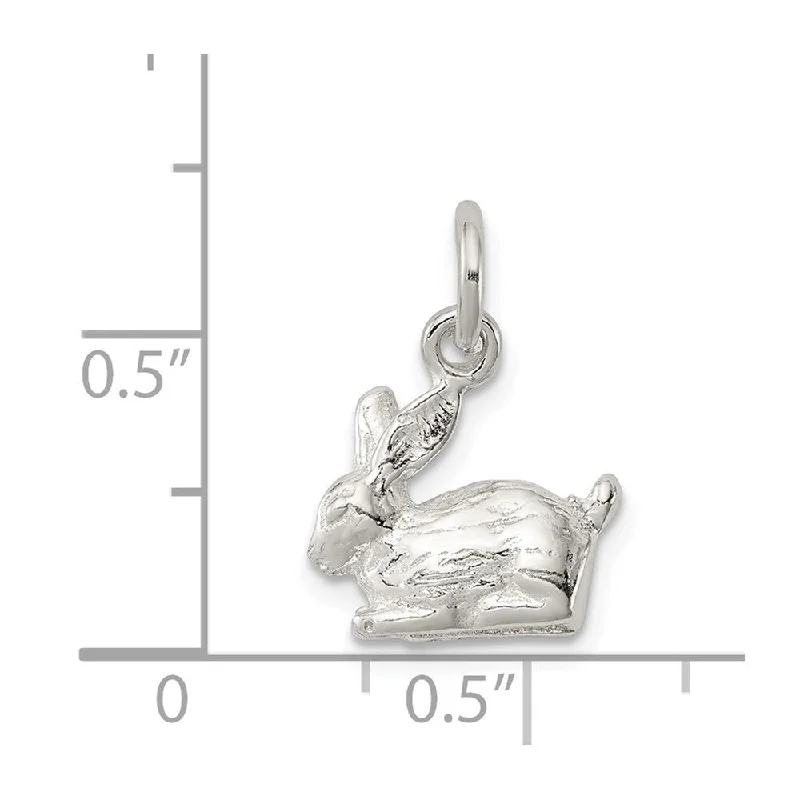 zodiac necklace gold -Diamond2Deal 925 Sterling Silver 3-D Rabbit Charm Pendant