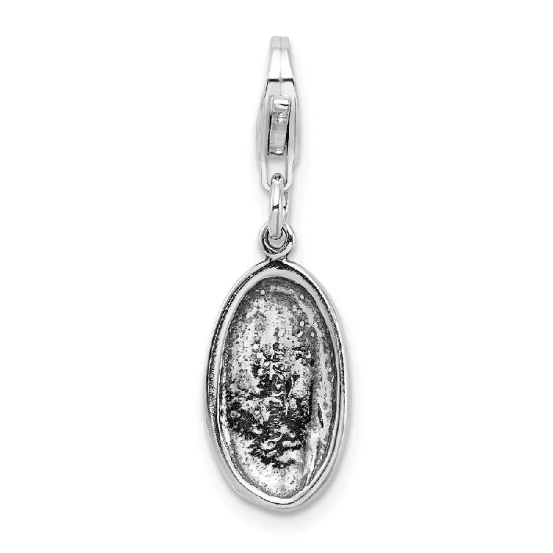 large statement necklace -Diamond2Deal 925 Sterling Silver Antiqued Spoiled Pendant (L- 35 mm, W- 9 mm)