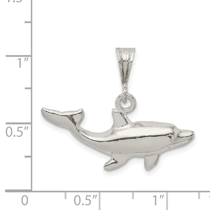 layered silver necklace -Diamond2Deal 925 Sterling Silver Dolphin Pendant (L- 25 mm, W- 30 mm)