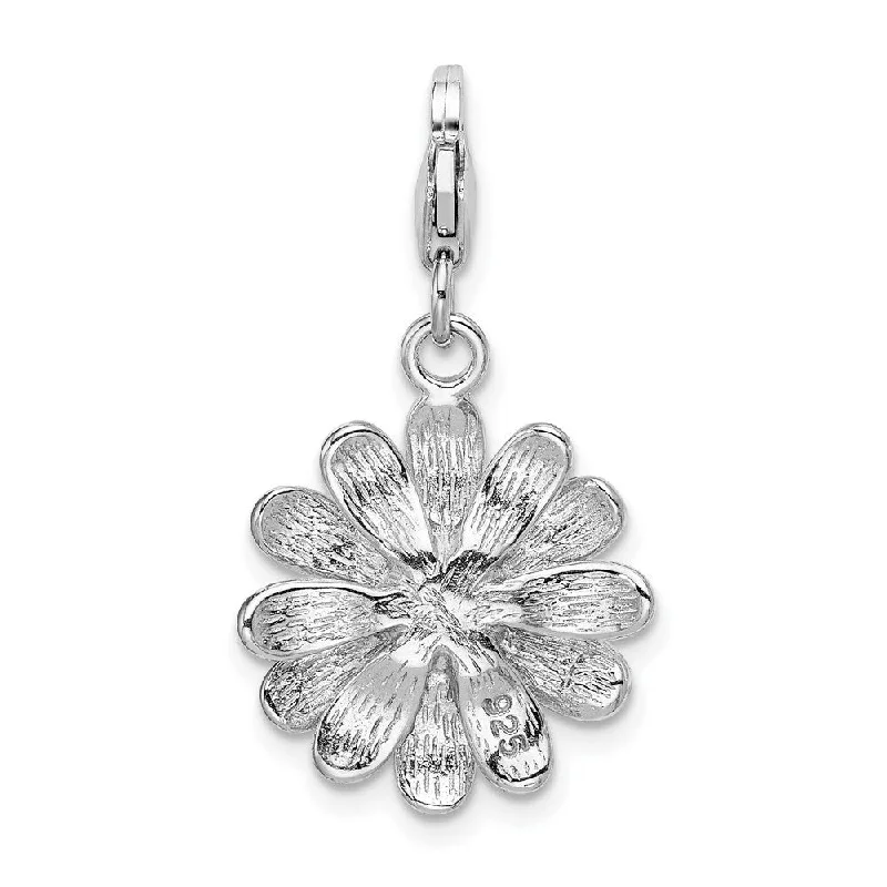 boho crystal necklace -Diamond2Deal 925 Sterling Silver Enameled Flower Pendant (L- 39 mm, W- 17 mm)