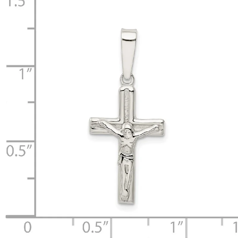 infinity chain necklace -Diamond2Deal 925 Sterling Silver Polished Crucifix Pendant (L- 31.1 mm, W- 13.1 mm)