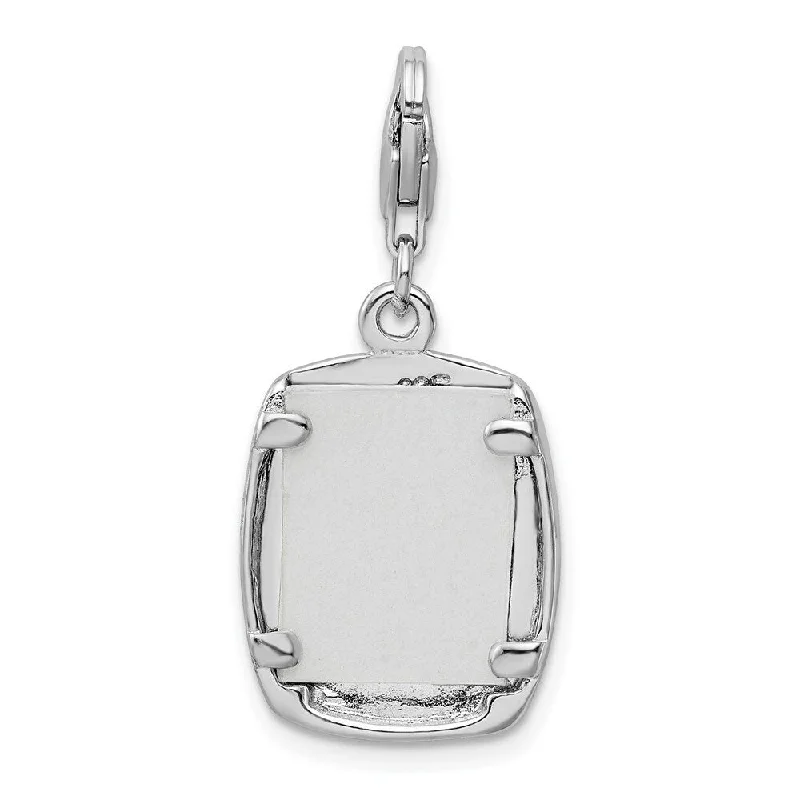 ocean pendant necklace -Diamond2Deal 925 Sterling Silver Polished My Frame Lobster Clasp Pendant (L- 30 mm, W- 13.75 mm)