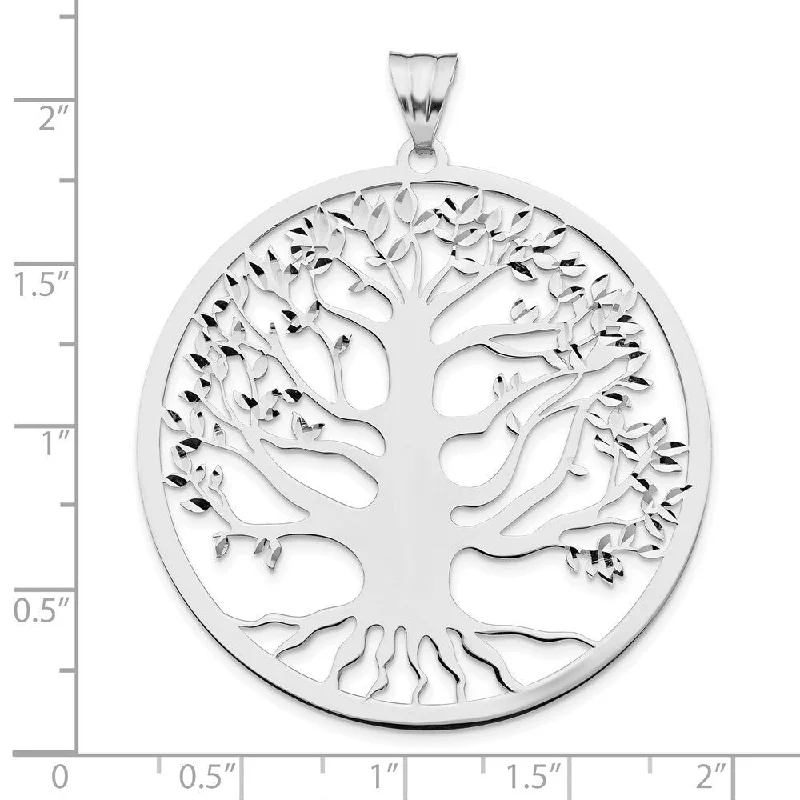 cute dainty necklace -Diamond2Deal 925 Sterling Silver Polished Tree of Life Pendant