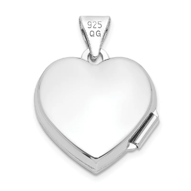 abstract pendant necklace -Diamond2Deal 925 Sterling Silver Rhodium-plated Scroll Border Heart Locket