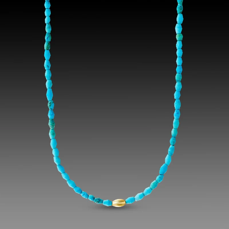 multi-layer necklace -Egyptian Faience & Gold Necklace