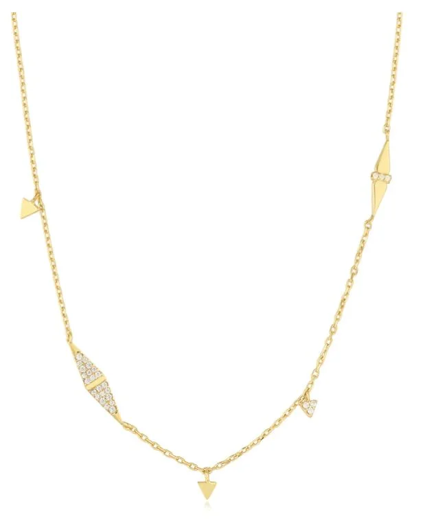 birthstone necklace for kids -Gold Geometric Sparkle Chain Necklace