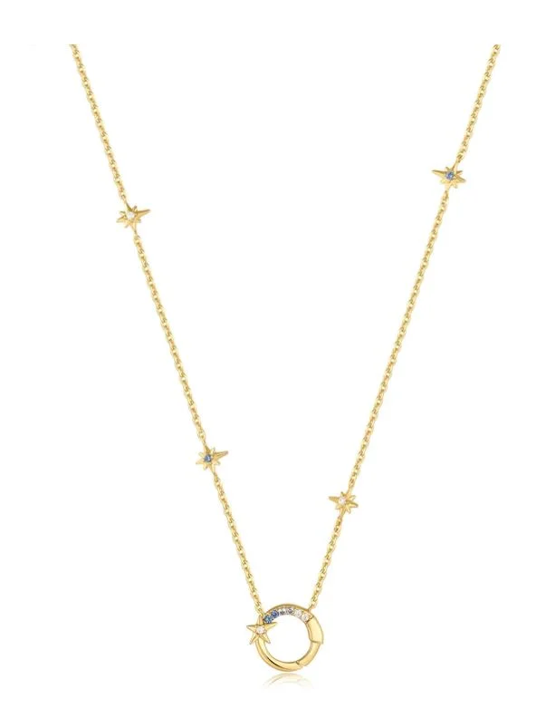 couple necklace set -Gold Star Chain Charm Connector Necklace