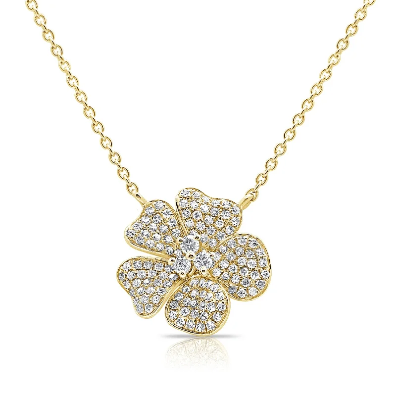 family tree necklace -Joelle Diamond Flower Necklace 14K Gold