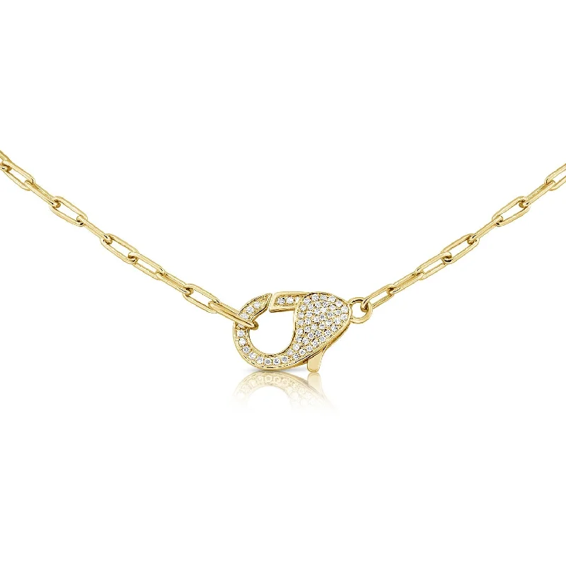 modern gold necklace -Joelle Diamond Lobster Link 14K Yellow Gold Chain Necklace 1/8 ct