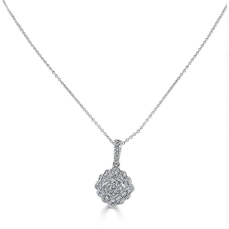 handmade pendant necklace -Joelle Diamond Pendant Necklace 14K White Gold 1/2 ct TDW