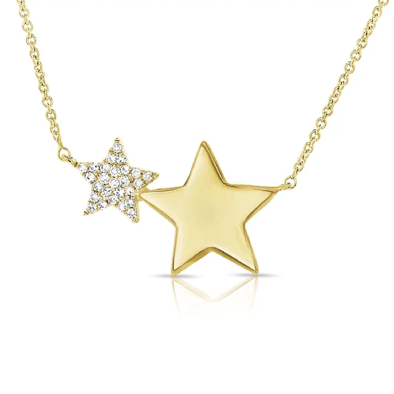 chain link necklace -Joelle Diamond Star Pendant 1/10 CTW 14K Yellow Gold 16-inch