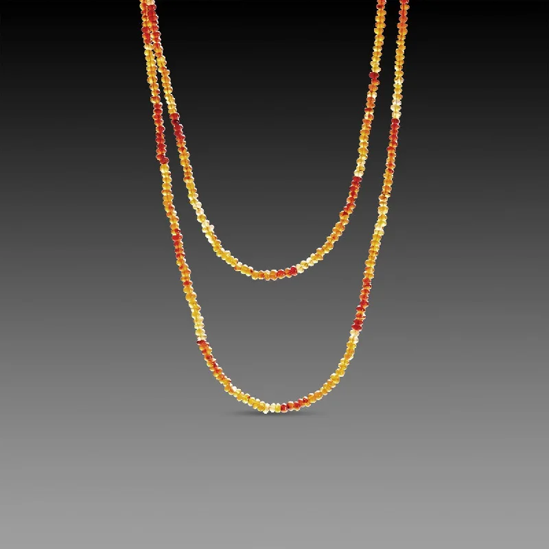 gemstone pendant necklace -Long Ombre Carnelian Necklace