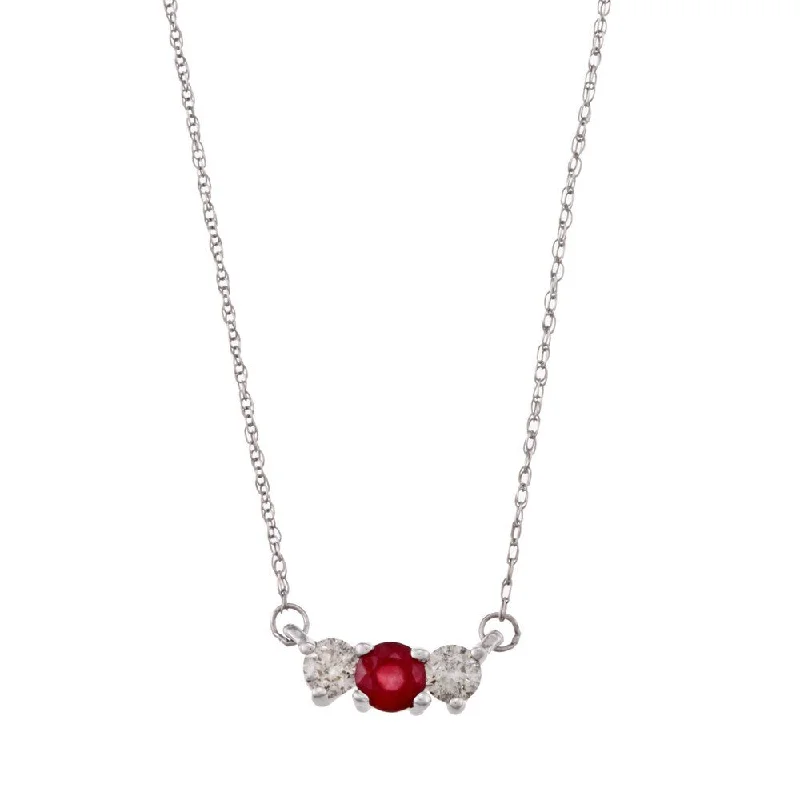 bohemian style necklace -Marquee Jewels 14k White Gold Ruby and 1/4ct TDW Diamond Necklace