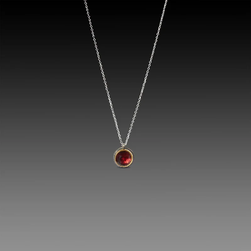 pearl and crystal necklace -Rose Cut Garnet Necklace