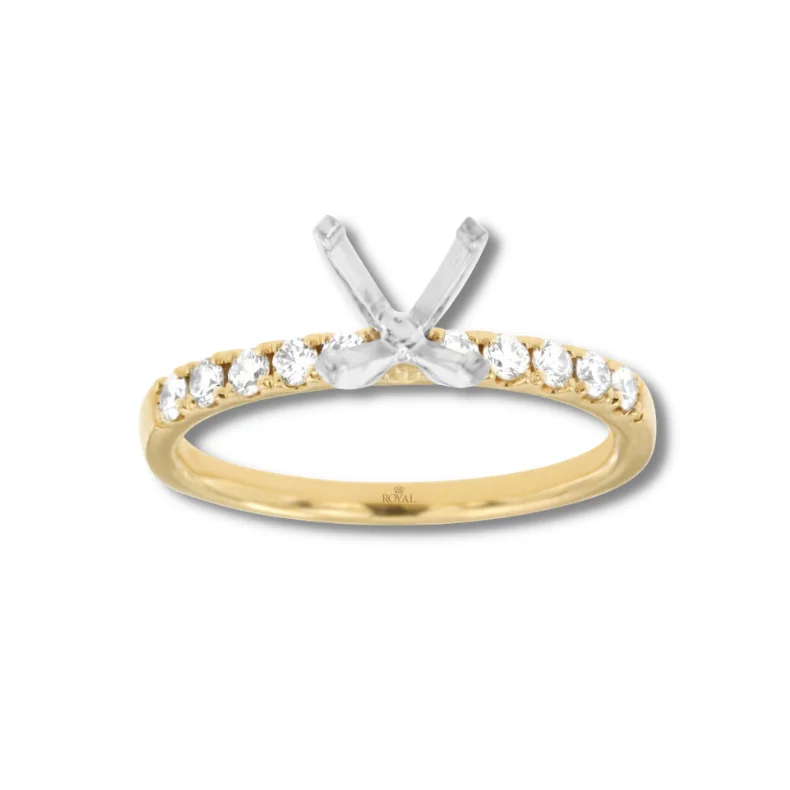 alternative engagement rings-14 Karat Yellow Gold 1/3 Carat Diamond Semi Mount