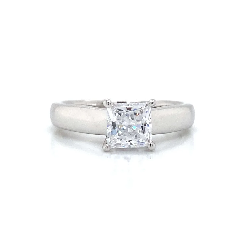 gemstone rings for women-Ritani Solitaire Engagement Ring in 14K White Gold