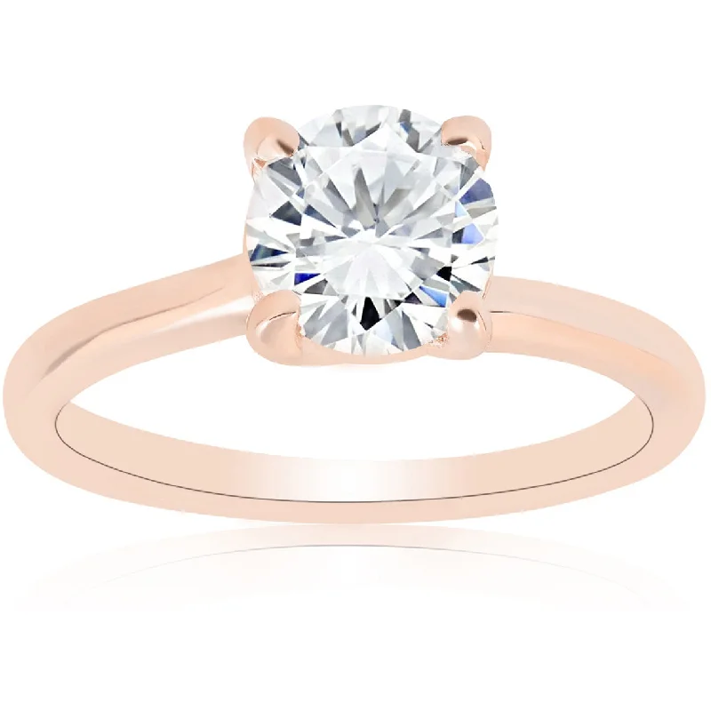 custom wedding rings with gemstones-1ct Diamond Solitaire Engagement Ring 14k Rose Gold